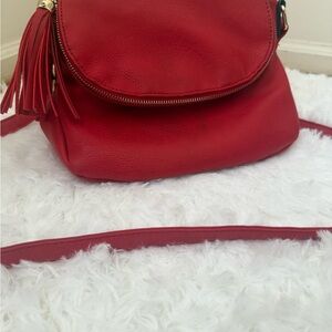 Red Leather Crossbody Bag